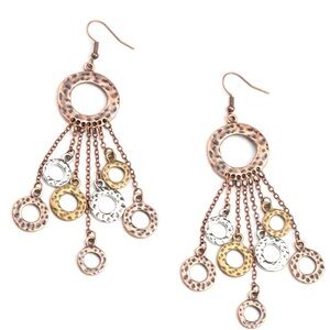 Elegant Multi-Tone Dangle Earrings